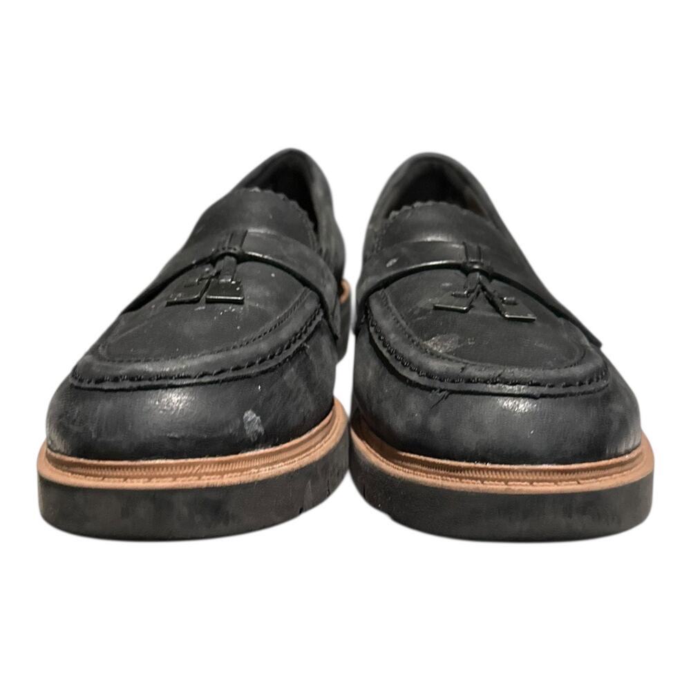 Clarks Westlynn Bella Loafers Women's 8.5 M Black Leather Comfort Slip On Lug - Picture 3 of 9